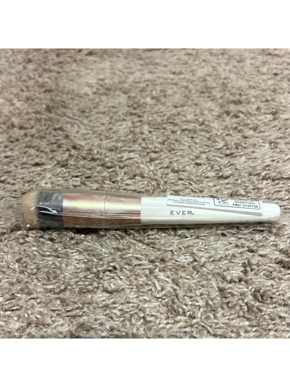 Ever Face 2 Foundation Brush vegan cruelty free synthetic bristles new in bag